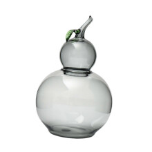 (clear grey)Lidded Candy Storage Jar, Decorative Gourd Container for Kitchen Home Office Party Display