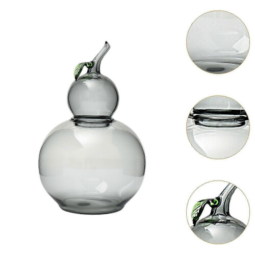 (clear grey)Lidded Candy Storage Jar, Decorative Gourd Container for Kitchen Home Office Party Display 1
