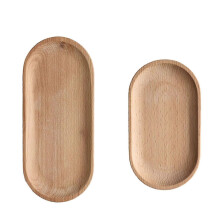 Plato de queso de madera (18 x 10 cm), forma ovalada, natural, para decoración de vajilla.