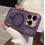 (for iPhone 16 Pro) Purple Luxury Magnetic Clear Phone Case for iPhone 1
