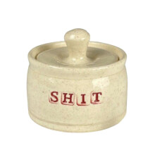 (A)Rude Tiny Jar with Lid Heavy Duty Resin Handmade Letter Print Adults Storage Container Home Office