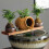 (White)Fountain Jar Cave Decorative Ceramic Jar Waterfall Desktop Water Fountain Jar 2