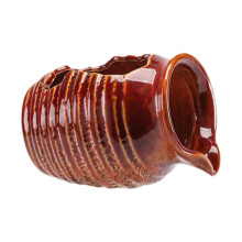 (Red)Fountain Jar Cave Decorative Ceramic Jar Waterfall Desktop Water Fountain Jar