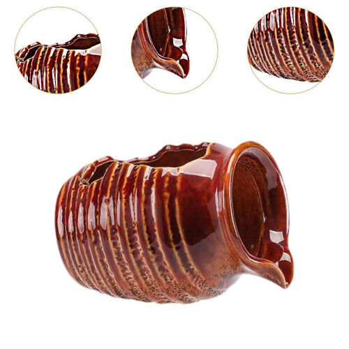 (Red)Decorative Ceramic Jar Waterfall Desktop Water Fountain Jar Circulating Water 1