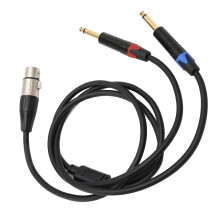 2m Dual 6.35mm Male to XLR Female Cable 24K Gold Plated 6.6ft Y Splitter