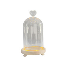 (heart)Glass Cloche Dome Clear Bell Jar Container Micro Landscape Holder Nordic