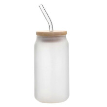 (580ml)Frosted Glass 395ml Mason Jar with Lid