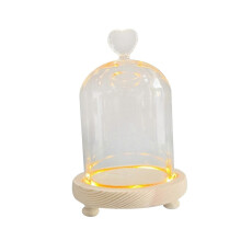 (9x11cm Heart)Clear Glass Cloche Dome Clear Bell Jar Creative Decorative Wedding Cloche Bell
