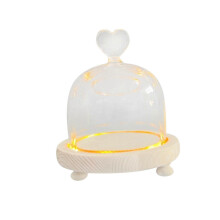 (10x8cm Heart)Clear Glass Cloche Dome Clear Bell Jar Creative Decorative Wedding Cloche Bell