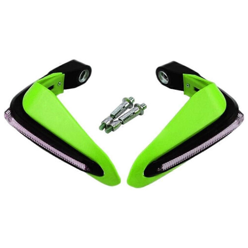 (Green)1 Pair Motorcycles Handguards LED Hand Guards Windproof Black 1