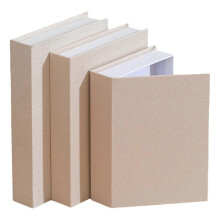 (Creamy White)3PCS Set Magnetic Closure Book Shape Storage Boxes for Small Items Organization and Decoration