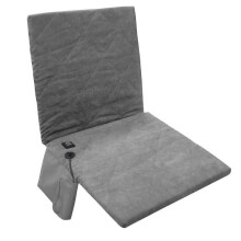 (grey) Heater Pad Camping Mat Patio Heating Seat Backrest Warm Chair Cover Black Grey Durable Quilted Suede Cushion For Winter