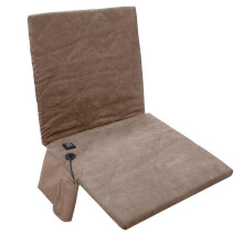 (Khaki) Heater Pad Camping Mat Patio Heating Seat Backrest Warm Chair Cover Black Grey Durable Quilted Suede Cushion For Winter