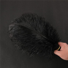 (10PCS, Black) 30-35cm Large Ostrich Feathers Plume Craft Wedding Party Decorations