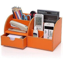 Office Desk Organizer Organization System Table Organizer Pu Leather Pen Holder Pen Box Pen Holder Multifunctional Office Supplies