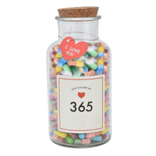 (Colorful)365pcs Capsule Message Cute Capsule Blank Message Gifts with Glass Bottle for Boyfriend Girlfriend