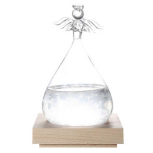 (White)Innovative Angel Decor Shape Weather Forecast Glass Bottle Home Ornament Valentine's Day Gift