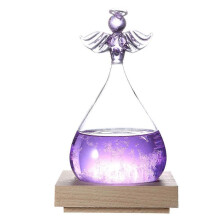 (Purple)Innovative Angel Decor Shape Weather Forecast Glass Bottle Home Ornament Valentine's Day Gift