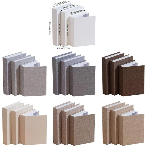 (Light Coffee)Decorative Book Box with Spacious Interior for Small Item Storage Coffee Table Shelves 2