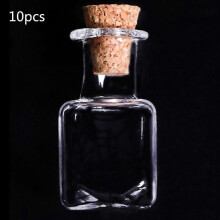 (Dark Khaki)10pcs Glass Bottles with Cork Stoppers Vintage DIY Decoration Mini Message Jars for Arts