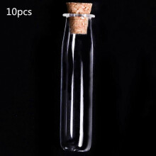 (Burgundy)10pcs Glass Bottles with Cork Stoppers Vintage DIY Decoration Mini Message Jars for Arts Crafts