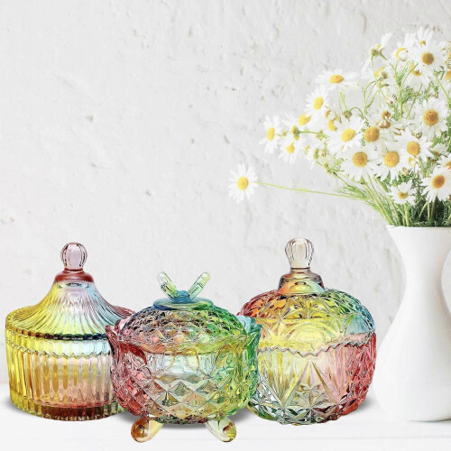 (Star)Practical Glass Sugar Container Hand Painted Detailing Various Kitchen Decoration Storage Solution 1