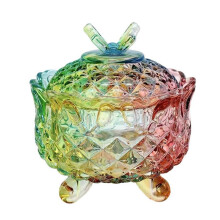 (Butterfly)Decorationative Hand Painted Glass Jar for Sweets Storage Sturdy Kitchen Decoration Artistics