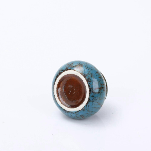 (Blue)Tiny Ceramic Urn for Ashes, Handcrafted, Holds 1.2 Cubic Inches 2