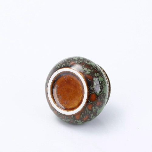 (Green)Tiny Ceramic Urn for Ashes, Handcrafted, Holds 1.2 Cubic Inches 2