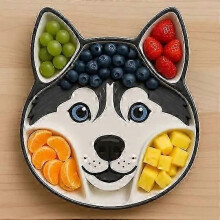 (20*20cm-husky)Koira-aiheinen leivonnainen vati puinen askartelupentutarjotin
