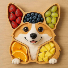 (28*28cm-Corgi)Koira-aiheinen leivonnainen vati puinen askartelupentutarjotin
