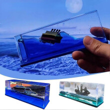(Space Cruise L)Titanic Cruise Ship Fluid Drift Bottle Decoration Hourglass Decoration