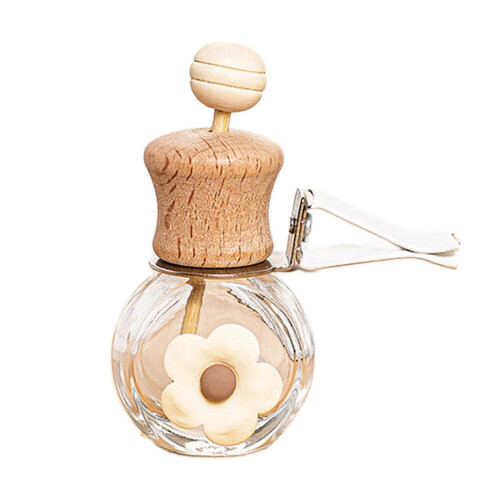 (White flower)Auto Vent Outlet Ornament Mini Perfume Bottle with Cute Flower Patterns