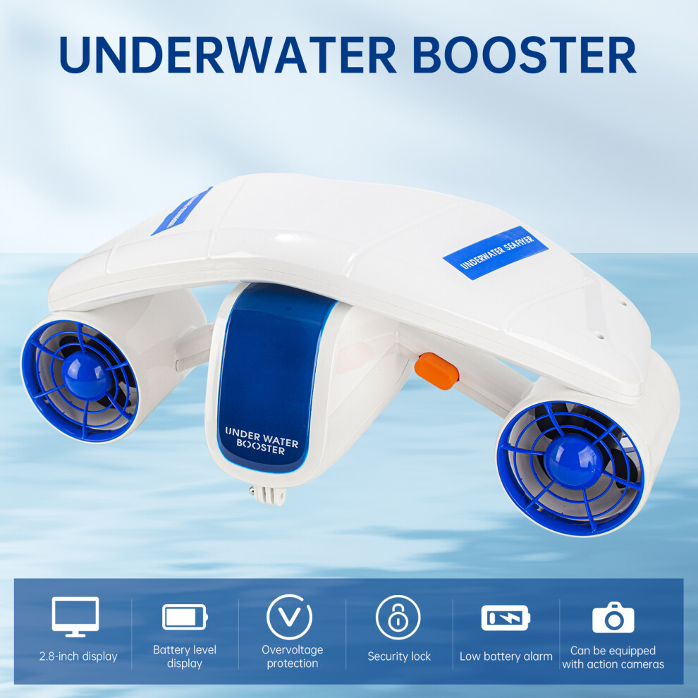 Underwater Sea Scooter 12kg Thrust, 1.6m/s, 50min, 7.5Ah Battery