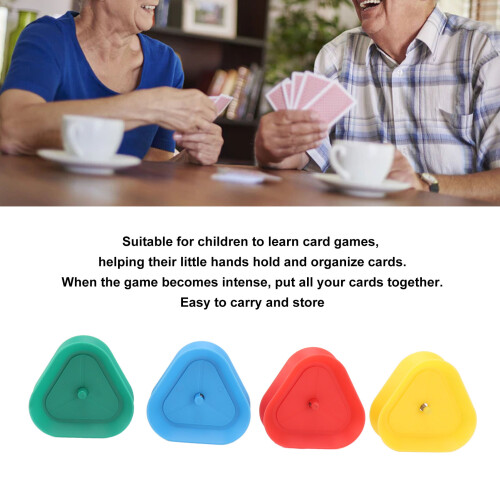 4 Pack Poker Card Supports Plastic Triangle Spring Hands-Free Deck Holders AU 2