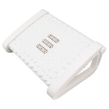 Fußstütze unter dem Schreibtisch, 6-stufig höhenverstellbar, ergonomischer Fußhocker mit Massage-Textur und Rollen für das Büro, weiß
