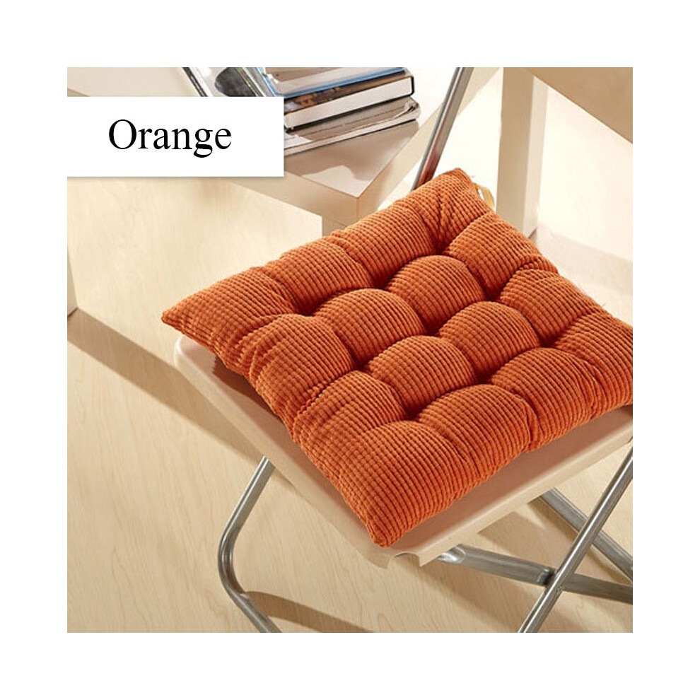 (Orange)Coussin d'assise amovible épais doux velours côtelé coussin siège chaise patio maison canapé