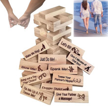48 Pieces Super Naughty Block Tower Game Adults Couples Games Valentine Tumbling Tower Stacking Blocks Date Night
