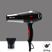 (Black UK) High Black Wind Speed Hair Dryer With Concentrated Air Flow For Shop Barber