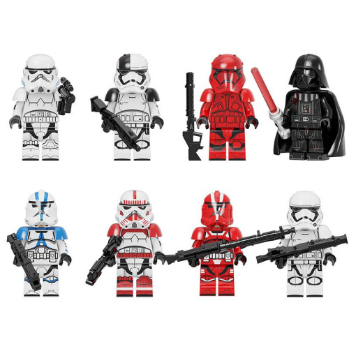 (Black)Star Wars Minifigures Buliding Blocks Bricks Figures Stormtrooper Vader Darth 2