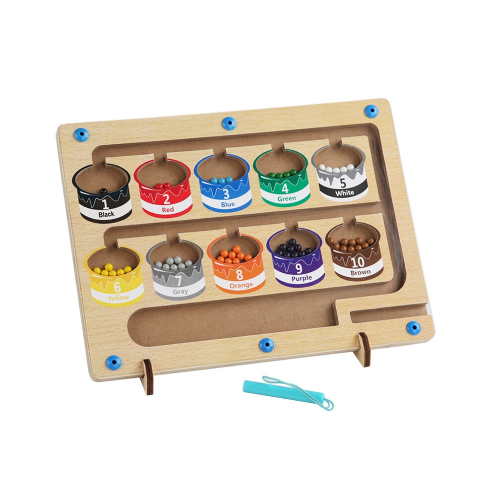 (Style B) Number Wooden Magnetic Maze Montessori Puzzle Counting Game Toy Education Gift