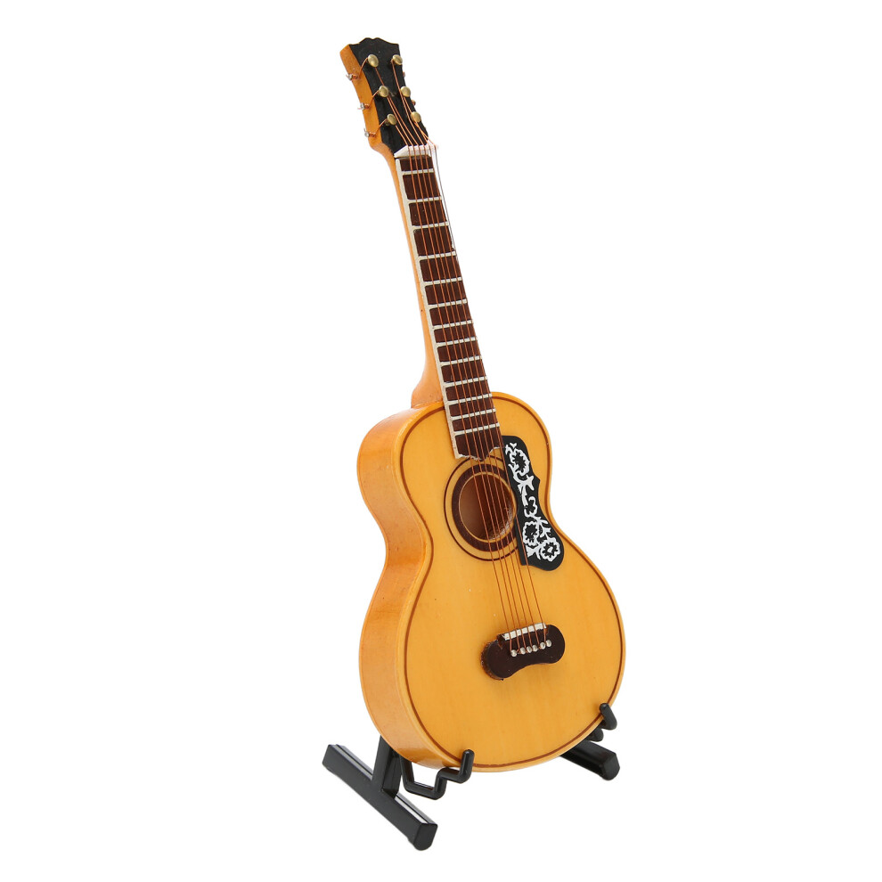 6,69 Zoll Miniatur-Gitarren-Dekoration Handwerkskunst Basswood Mini Akustikgitarre Mit StäNder FüR Abschlussfeier-image