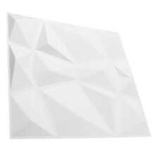 12PCS 3D PVC Wall Panel Decor 19.7x19.7in White, Waterproof & Flame Retardant