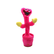(Pink, Battery) Huggy Playtime Poppy Wuggy Dancing Speaking Cactus Interactive Toy Dance Plush