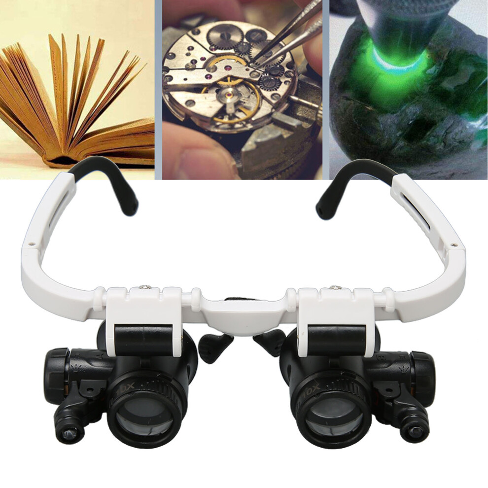 Multi-Strength LED Headband Magnifier 7x 10x 15x 25x for Jewelry Making