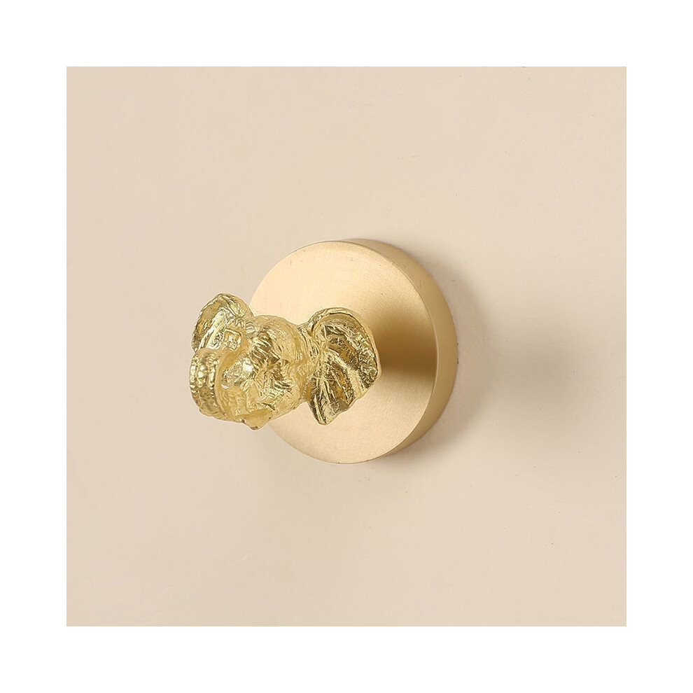 (Elephant)Gancho De Pared LatóN Hoja Ginkgo ÁNgel PáJaro LibéLula Con Adhesivo Para DecoracióN De Puertas-image