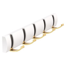 (Gold, Five) Hook Wall Mounted Floating Coat Rack Space Saving High Load Solid Bearing Color
