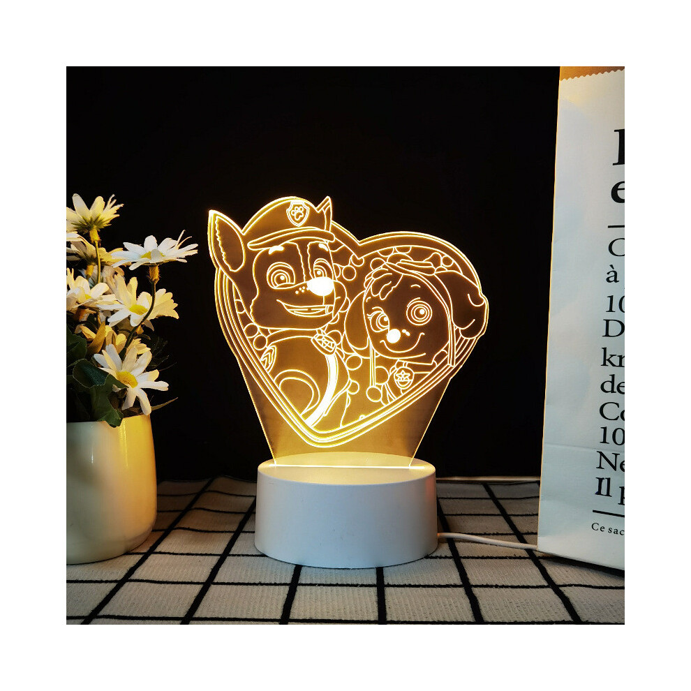 (Style D) Night Light 3d Paw Patrol Toys Illusion Lamp 7 Colors Changing Led Desk Lights-image-OPC-PJGHW9J-NEW
