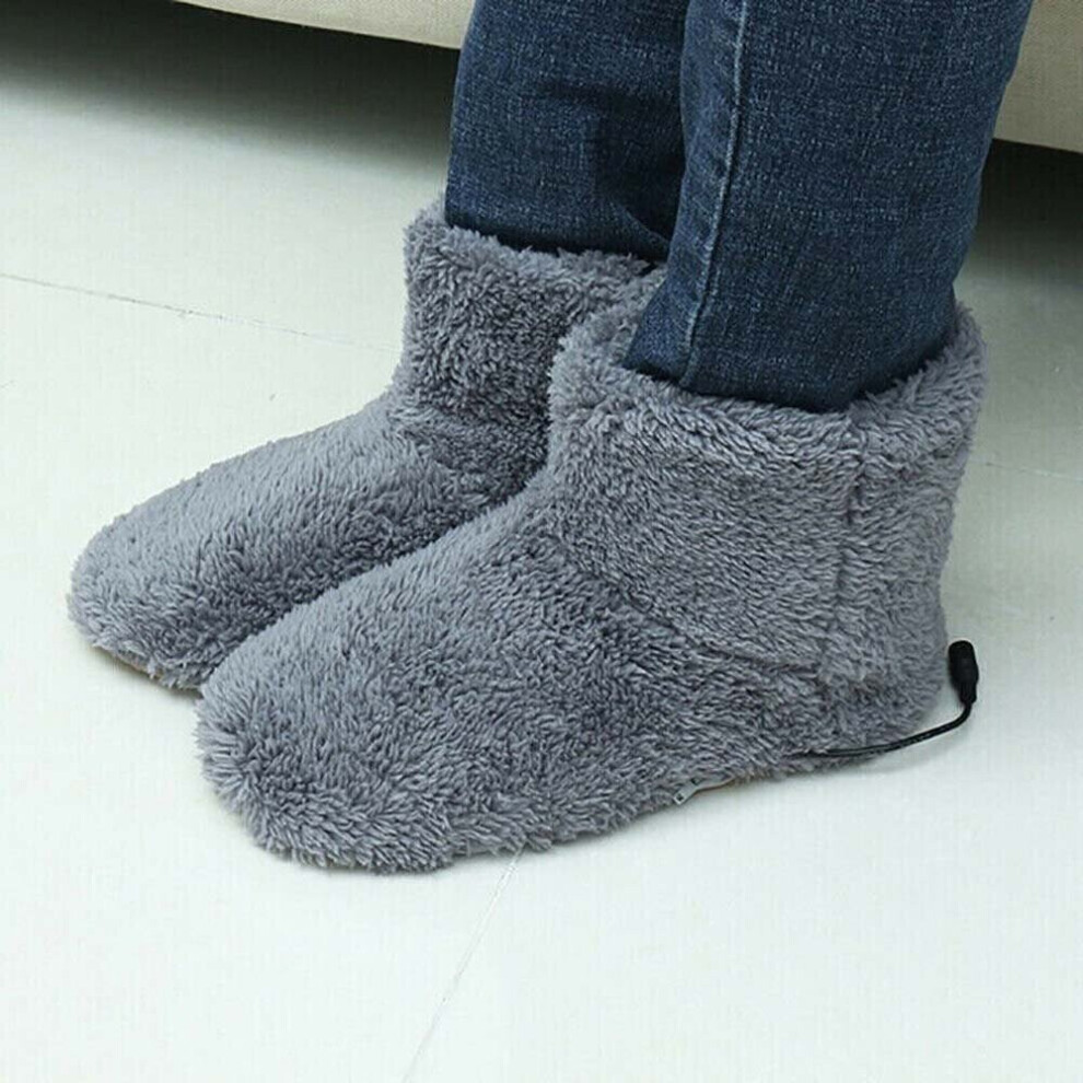 (Gray (39-43)) Warmer Usb Winter Foot Shoe Plush Warm Electric Slipper Washable Heated Feet