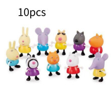 10 Stuks Peppa Pig Vrienden Poppen Speelgoed Set Actie Figuren Kerst Fans Cadeau Schattig